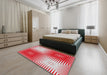 Machine Washable Transitional Red Rug in a Bedroom, wshpat3868