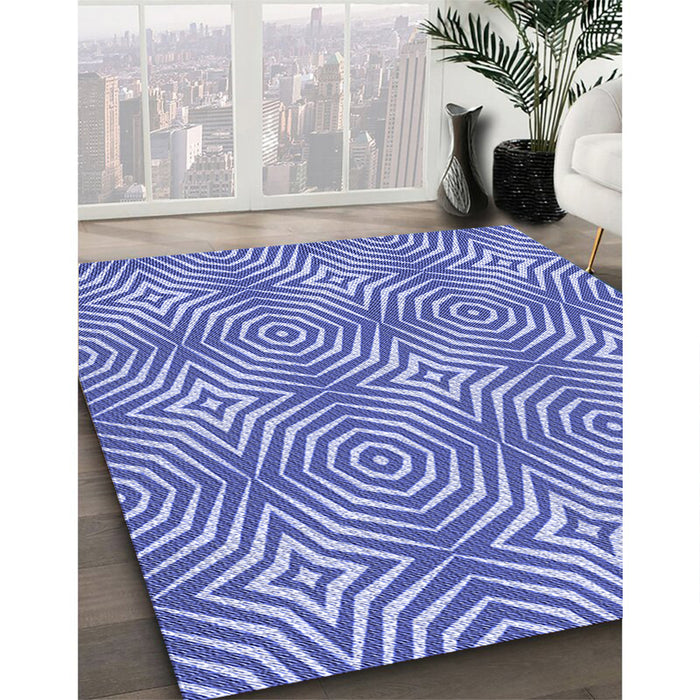 Patterned Jeans Blue Rug in Family Room, pat3869blu