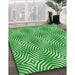 Patterned Green Rug in Family Room, pat3869grn