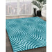 Machine Washable Transitional Dark Cyan Green Rug in a Family Room, wshpat3869lblu