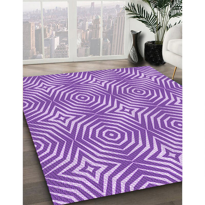 Machine Washable Transitional Blue Violet Purple Rug in a Family Room, wshpat3869pur