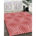 Patterned Light Coral Pink Rug in Family Room, pat3869rd