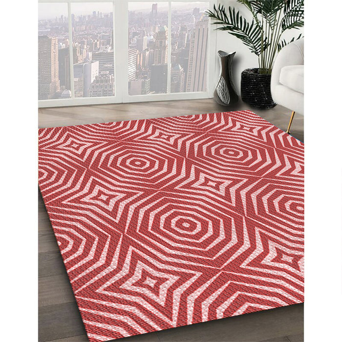 Machine Washable Transitional Light Coral Pink Rug in a Family Room, wshpat3869rd