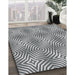 Patterned Gray Novelty Rug in Family Room, pat3869