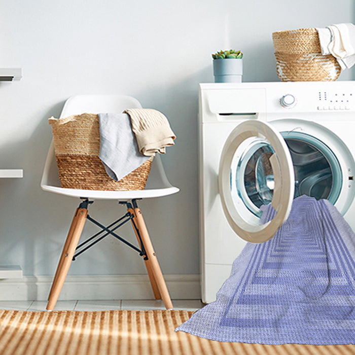 Machine Washable Transitional Sky Blue Rug in a Washing Machine, wshpat387blu