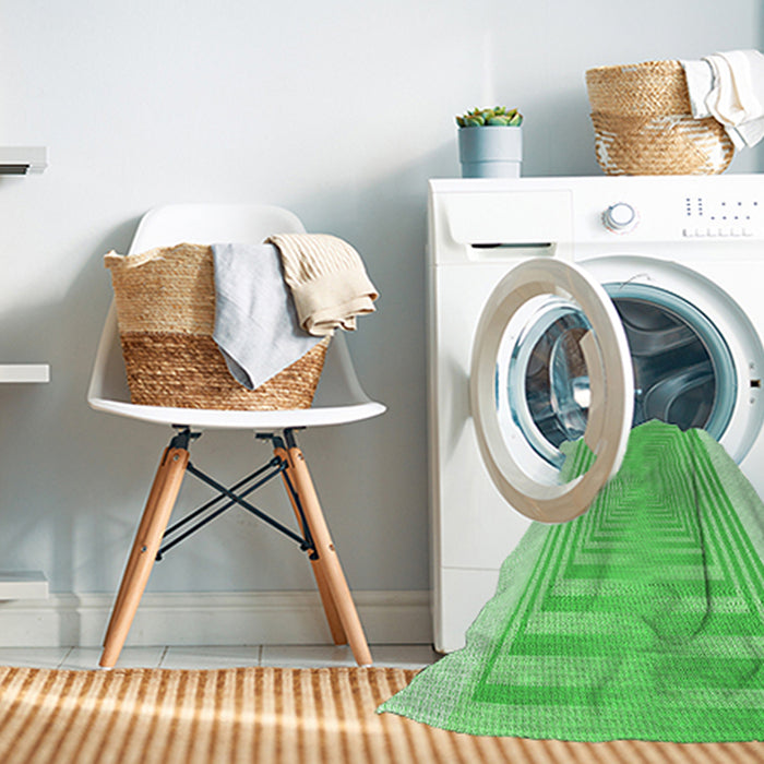 Machine Washable Transitional Green Rug in a Washing Machine, wshpat387grn
