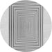 Square Patterned Gunmetal Gray Rug, pat387gry