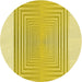 Square Patterned Bold Yellow Rug, pat387yw