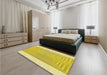 Patterned Bold Yellow Rug in a Bedroom, pat387yw