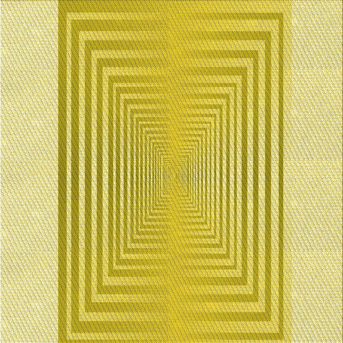 Round Patterned Bold Yellow Rug, pat387yw