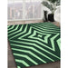 Machine Washable Transitional Green Rug in a Family Room, wshpat3870grn