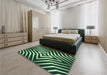 Patterned Green Rug in a Bedroom, pat3870grn