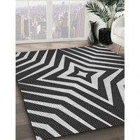 Patterned Charcoal Black Rug, pat3870gry