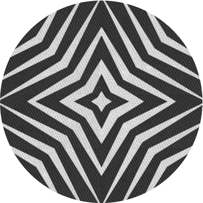 Square Patterned Charcoal Black Rug, pat3870gry