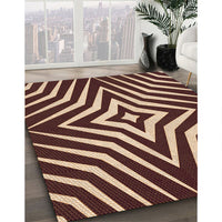 Patterned Brown Sand Brown Rug, pat3870org