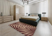 Patterned Brown Sand Brown Rug in a Bedroom, pat3870org