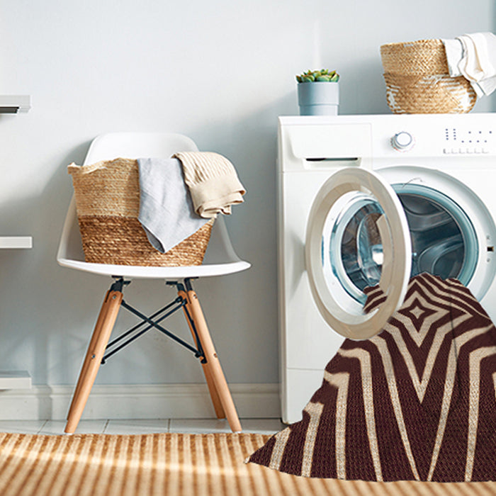 Machine Washable Transitional Brown Sand Brown Rug in a Washing Machine, wshpat3870org