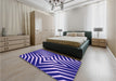 Patterned Bright Lilac Purple Rug in a Bedroom, pat3870pur