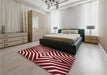 Patterned Light Coral Pink Rug in a Bedroom, pat3870rd