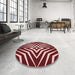 Round Patterned Light Coral Pink Rug in a Office, pat3870rd