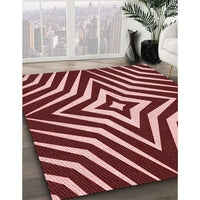 Patterned Light Coral Pink Rug, pat3870rd