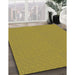 Patterned Dark Yellow Green Novelty Rug in Family Room, pat3871