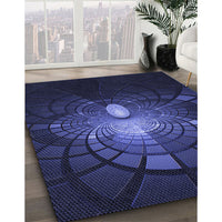 Patterned Night Blue Rug, pat3872blu