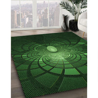 Patterned Black Rug, pat3872grn