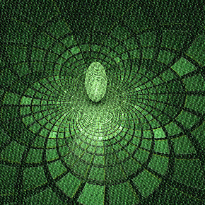 Patterned Black Rug, pat3872grn