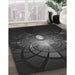 Machine Washable Transitional Carbon Gray Rug in a Family Room, wshpat3872gry