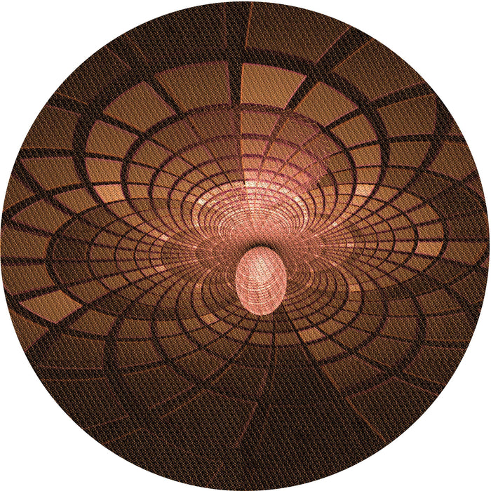 Square Patterned Mahogany Brown Rug, pat3872org