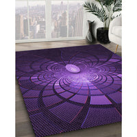 Patterned Deep Purple Rug, pat3872pur