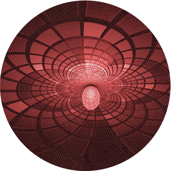 Square Patterned Red Rug, pat3872rd