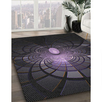 Patterned Black Novelty Rug, pat3872