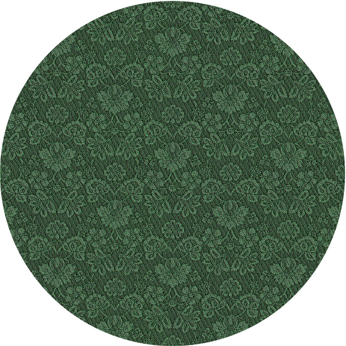Square Patterned Dark Forest Green Rug, pat3873grn