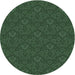 Square Patterned Dark Forest Green Rug, pat3873grn