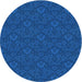 Square Patterned Blueberry Blue Rug, pat3873lblu