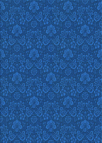 Machine Washable Transitional Blueberry Blue Rug, wshpat3873lblu