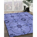 Machine Washable Transitional Sky Blue Rug in a Family Room, wshpat3874blu