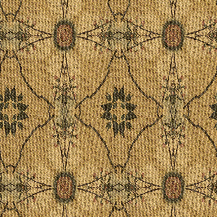 Patterned Yellow Rug, pat3874brn