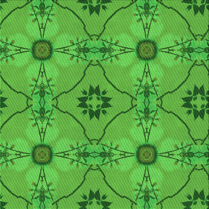 Round Machine Washable Transitional Lime Green Rug, wshpat3874grn