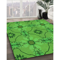 Patterned Lime Green Rug, pat3874grn