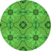 Square Patterned Lime Green Rug, pat3874grn