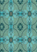 Patterned Turquoise Green Rug, pat3874lblu