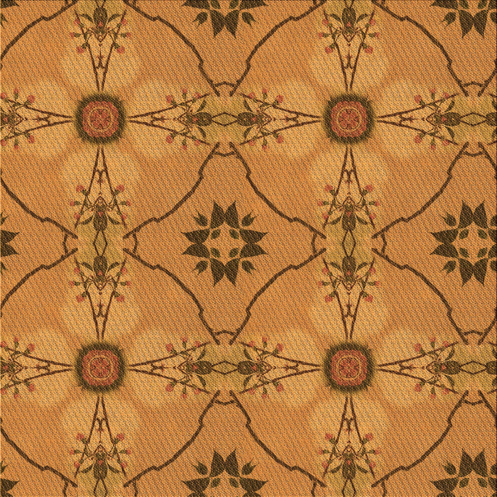 Round Patterned Mahogany Brown Rug, pat3874org