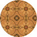 Square Patterned Mahogany Brown Rug, pat3874org