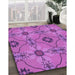 Patterned Bright Neon Pink Purple Rug in Family Room, pat3874pur