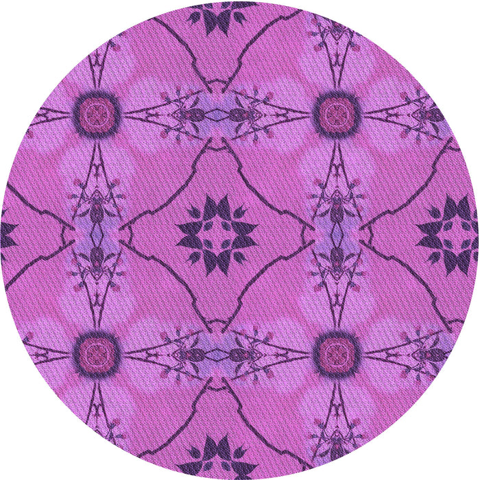 Square Machine Washable Transitional Bright Neon Pink Purple Rug in a Living Room, wshpat3874pur