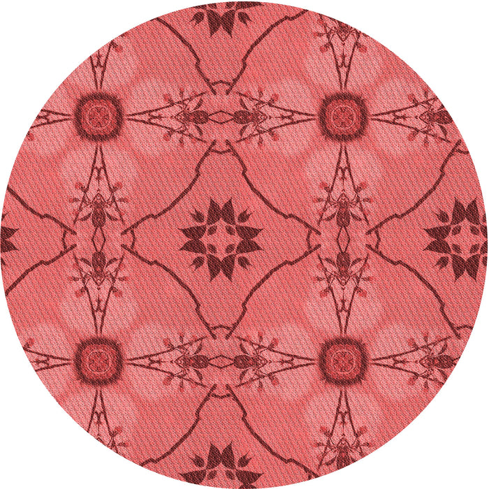 Square Patterned Red Rug, pat3874rd