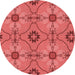 Square Patterned Red Rug, pat3874rd